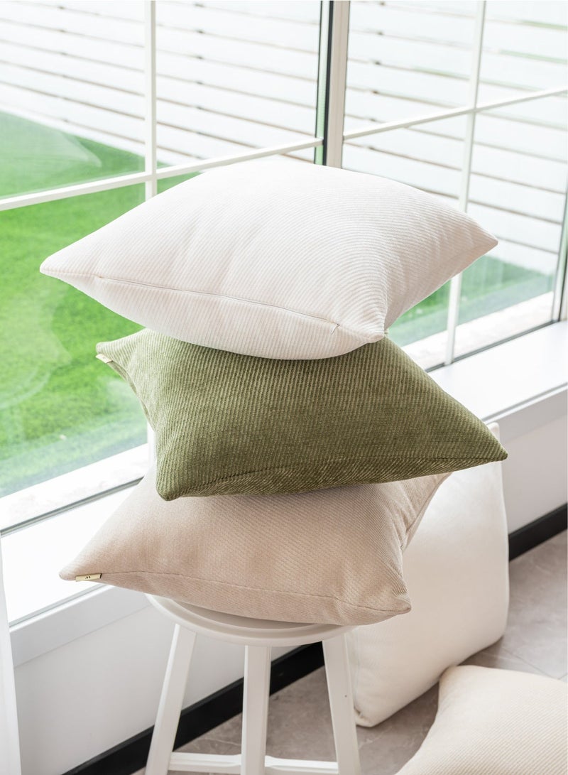 a moment Pack of 2 Decorative Chenille Throw Pillow Covers with Twill Cushion Covers for Sofa Living Room Couch Bed 30x50 CM Raw White - Image 5